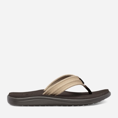 Teva Voya Canvas Men's Coffee Flip Flops CA74257 Canada Online